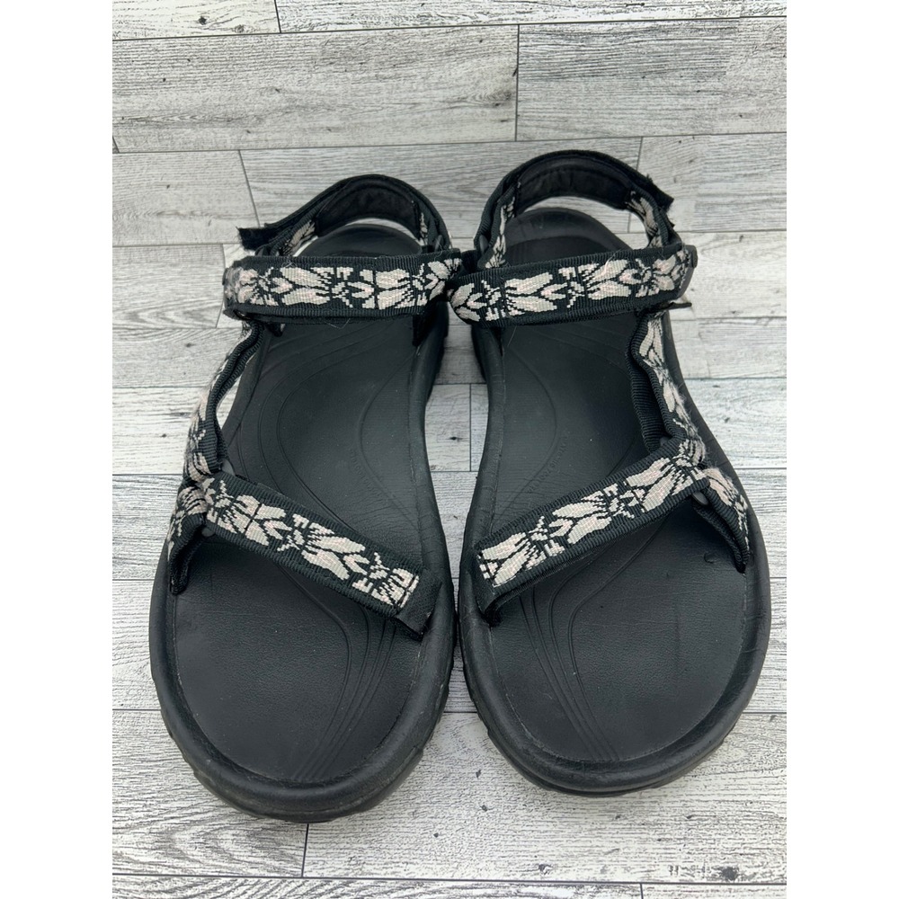 Teva Terra Fi 5 Universal Sport Sandals Women Sz 11 Black Geometric Straps‎